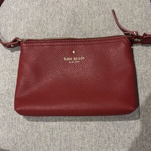 kate spade Pebbled Leather Crossbody in Red